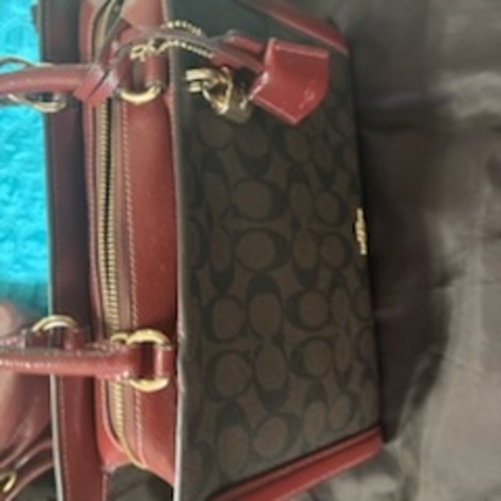 Coach Red Leather Zip Pouch - Picture 3 of 4